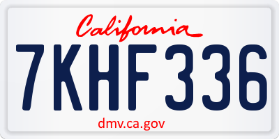 CA license plate 7KHF336