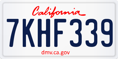 CA license plate 7KHF339