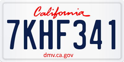 CA license plate 7KHF341