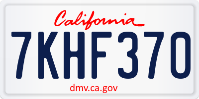 CA license plate 7KHF370