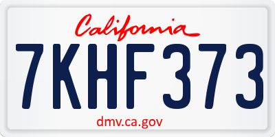 CA license plate 7KHF373