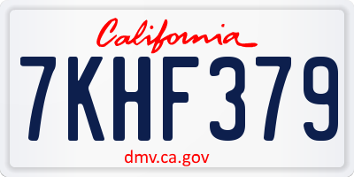 CA license plate 7KHF379