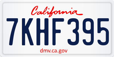 CA license plate 7KHF395