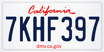 CA license plate 7KHF397