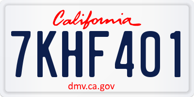 CA license plate 7KHF401