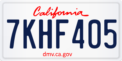 CA license plate 7KHF405