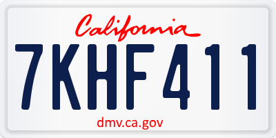 CA license plate 7KHF411