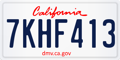 CA license plate 7KHF413