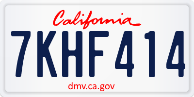 CA license plate 7KHF414