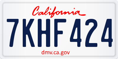 CA license plate 7KHF424