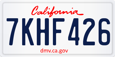 CA license plate 7KHF426