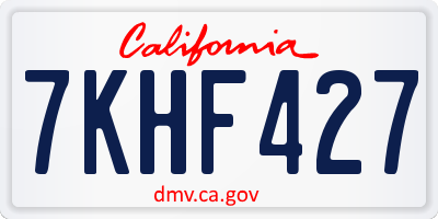 CA license plate 7KHF427