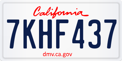 CA license plate 7KHF437