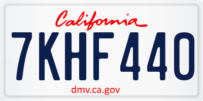CA license plate 7KHF440