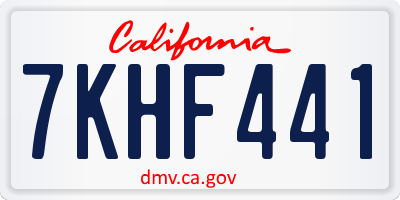 CA license plate 7KHF441