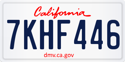 CA license plate 7KHF446