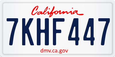 CA license plate 7KHF447