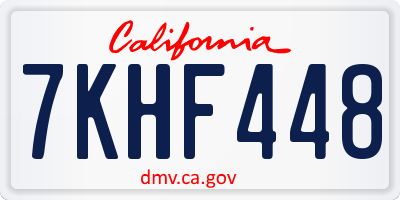 CA license plate 7KHF448