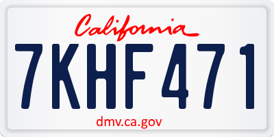 CA license plate 7KHF471