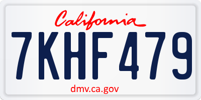 CA license plate 7KHF479