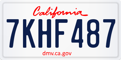 CA license plate 7KHF487