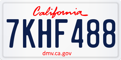 CA license plate 7KHF488