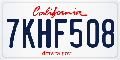 CA license plate 7KHF508