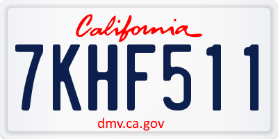 CA license plate 7KHF511