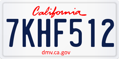 CA license plate 7KHF512