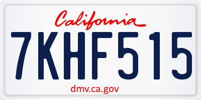 CA license plate 7KHF515