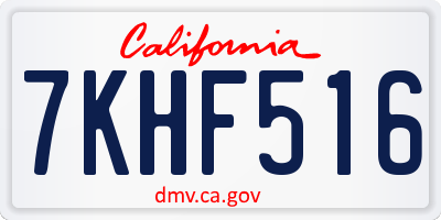 CA license plate 7KHF516