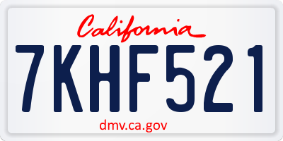 CA license plate 7KHF521