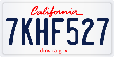 CA license plate 7KHF527