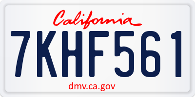 CA license plate 7KHF561