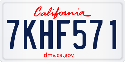 CA license plate 7KHF571