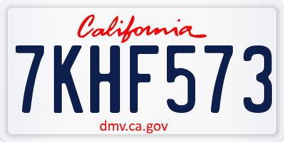 CA license plate 7KHF573
