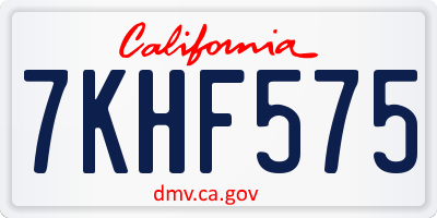 CA license plate 7KHF575