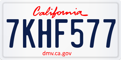 CA license plate 7KHF577
