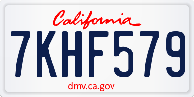 CA license plate 7KHF579