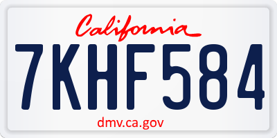 CA license plate 7KHF584