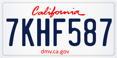 CA license plate 7KHF587