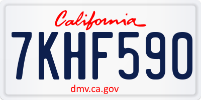 CA license plate 7KHF590