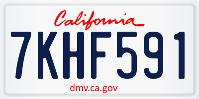 CA license plate 7KHF591