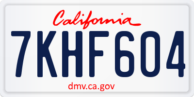 CA license plate 7KHF604