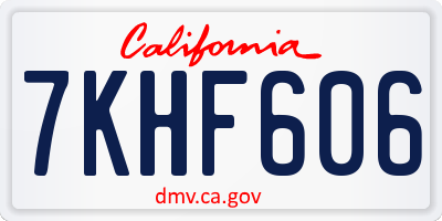 CA license plate 7KHF606