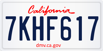 CA license plate 7KHF617