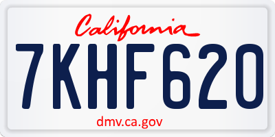 CA license plate 7KHF620