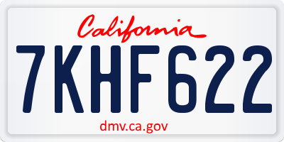 CA license plate 7KHF622
