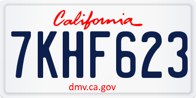 CA license plate 7KHF623