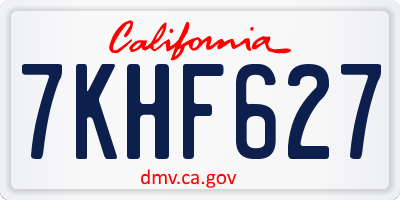CA license plate 7KHF627